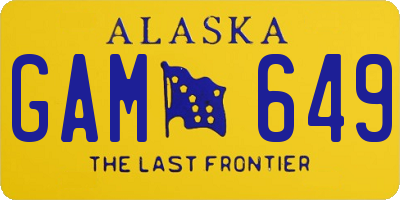 AK license plate GAM649