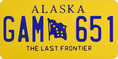 AK license plate GAM651