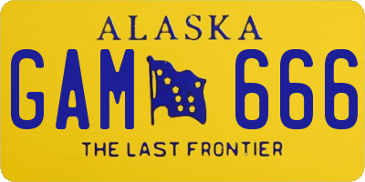 AK license plate GAM666
