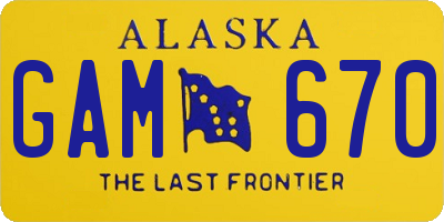 AK license plate GAM670