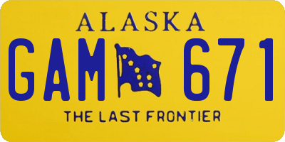 AK license plate GAM671