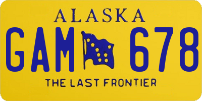 AK license plate GAM678