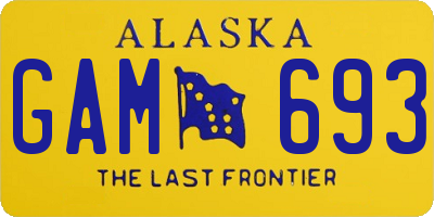 AK license plate GAM693