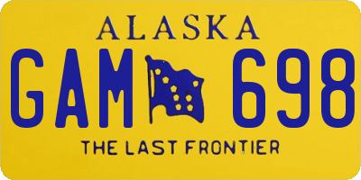 AK license plate GAM698