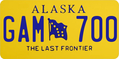 AK license plate GAM700