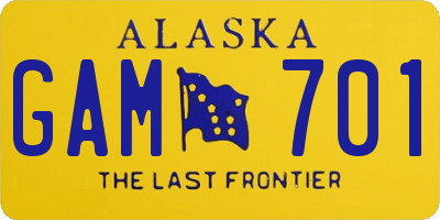 AK license plate GAM701