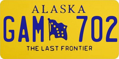 AK license plate GAM702