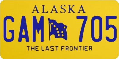 AK license plate GAM705