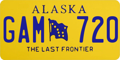 AK license plate GAM720