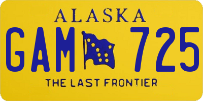 AK license plate GAM725
