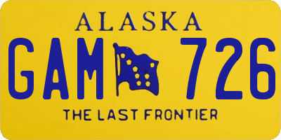 AK license plate GAM726