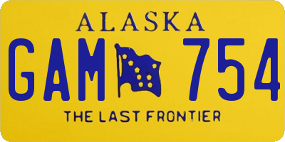 AK license plate GAM754