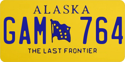 AK license plate GAM764