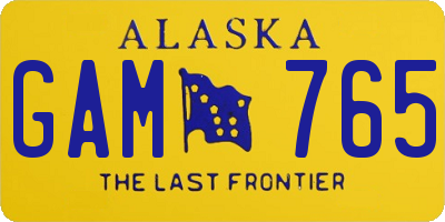 AK license plate GAM765