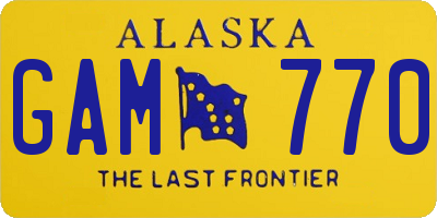 AK license plate GAM770