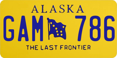 AK license plate GAM786