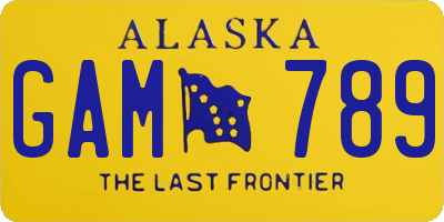 AK license plate GAM789