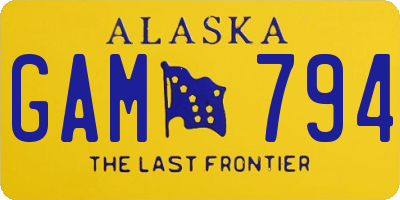 AK license plate GAM794