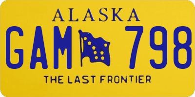 AK license plate GAM798