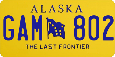 AK license plate GAM802