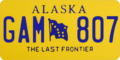 AK license plate GAM807