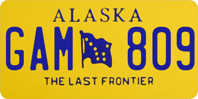 AK license plate GAM809