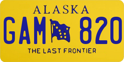 AK license plate GAM820