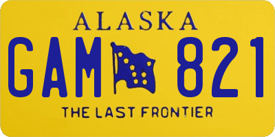AK license plate GAM821