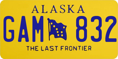 AK license plate GAM832
