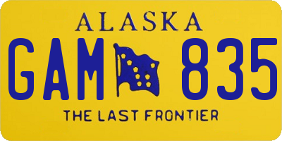 AK license plate GAM835