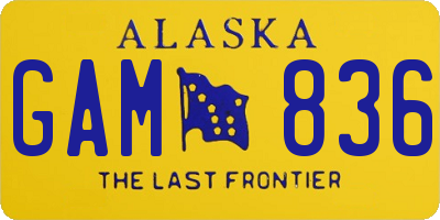 AK license plate GAM836
