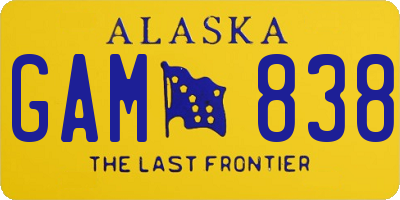 AK license plate GAM838