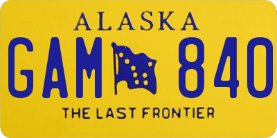 AK license plate GAM840