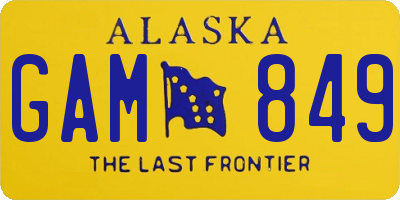 AK license plate GAM849