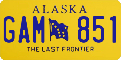 AK license plate GAM851