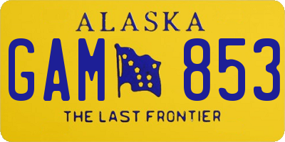 AK license plate GAM853