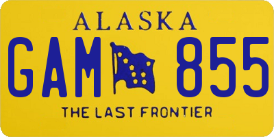 AK license plate GAM855