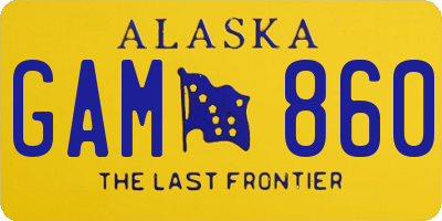 AK license plate GAM860