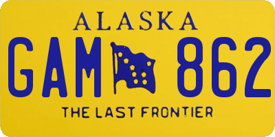 AK license plate GAM862
