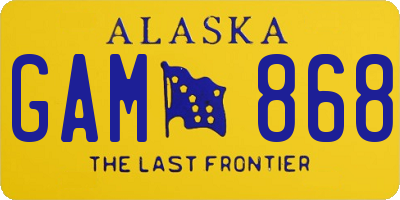 AK license plate GAM868