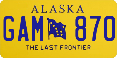 AK license plate GAM870