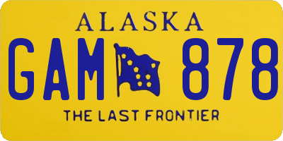 AK license plate GAM878