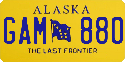 AK license plate GAM880