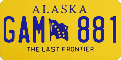 AK license plate GAM881