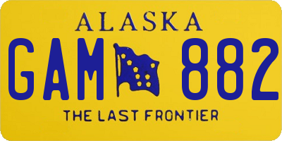 AK license plate GAM882