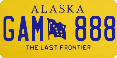 AK license plate GAM888