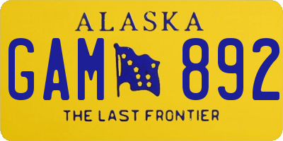 AK license plate GAM892