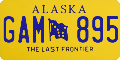 AK license plate GAM895