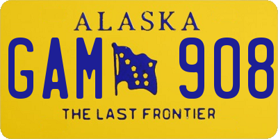 AK license plate GAM908