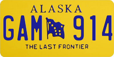AK license plate GAM914